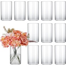 12 Pcs Glass Cylinder Vases for Centerpieces Flower Vases Wedding Decoration