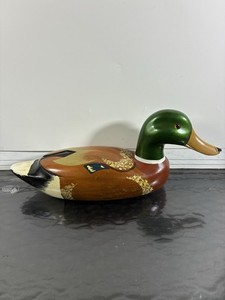 Wooden Duck Painted In Vintage Style Decoy Duck Hand Painted 14”