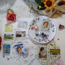 Lotto Set Francobolli Principessa Diana Collezionismo Scrapbooking Creatività D3