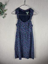 Maple Vintage-Inspired Navy Floral Sundress with Teal & Purple Accents Small