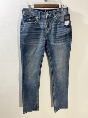True Religion Jeans Men's 31x34 Blue Green Stitching Ricky Big T