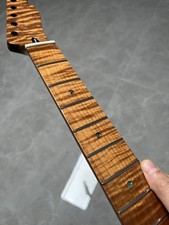 AAAAA DIY Stainless 22Frets gloss Roasting Flame Maple Electric guitar Neck
