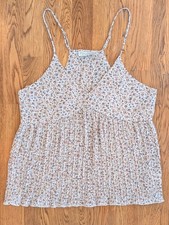 Paper Crane Cream Floral Patterned Tank Top Country Style