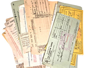 Vintage Receipts Paper Ephemera Old Handwriting 50s-70s Banking