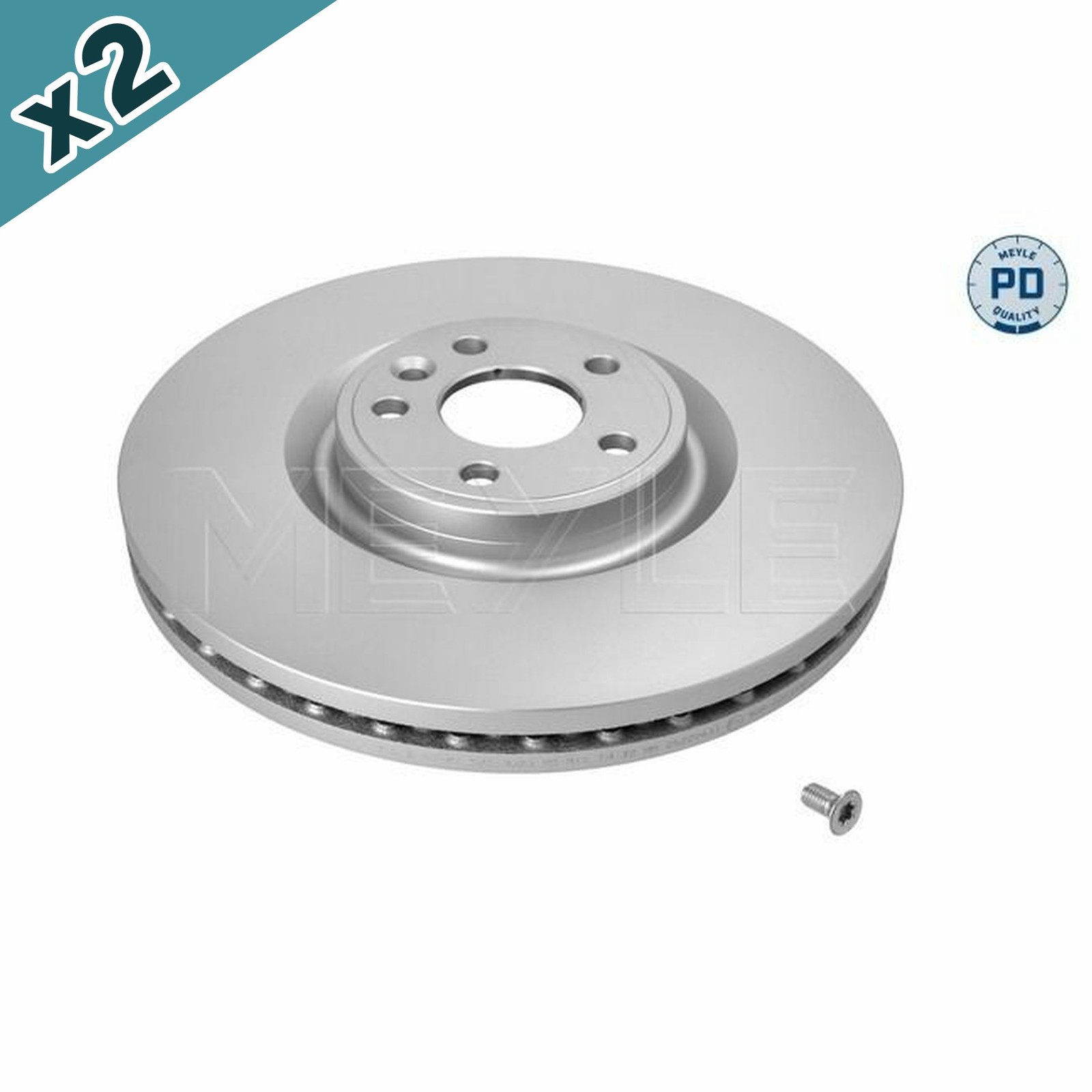 2x MEYLE 53-83 521 0020/PD Brake Disc Front Vented Fits Jaguar E-Pace Land Rover