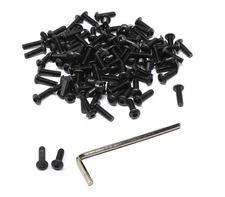 100 Pcs M3 x 10mm Thread Pitch 0.5 mm Alloy Steel 10.9 Grade Hex Socket Butto...