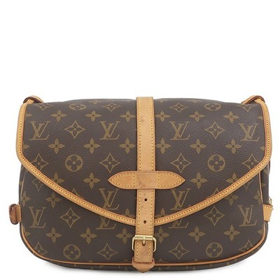LOUIS VUITTON Shoulder Bag Saumur 30 Monogram canvas  Monogram Gold Metal