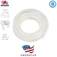 1" ID x 25 Ft High Pressure Braided Clear PVC Vinyl Tubing Flexible Vinyl Tub...