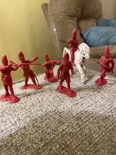 VINTAGE MARX REVOLUTIONARY WAR RED 6 BRITISH TROOPS  Horse