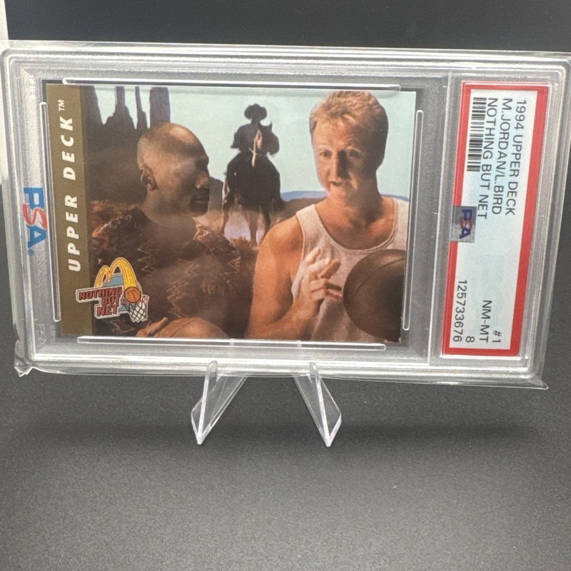1994 Upper Deck Mcdonald's Nothing but Net Michael Jordan Larry Bird #1 PSA 8