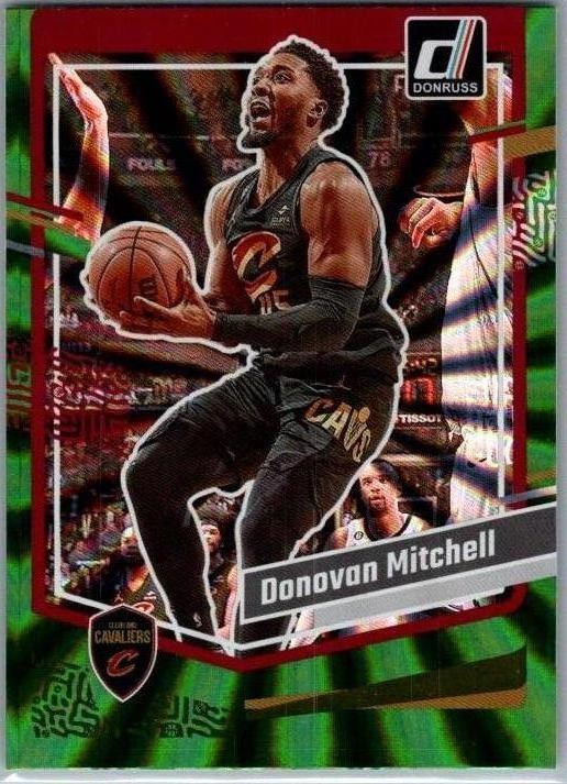 Donovan Mitchell Donruss 2023-24 Donruss Green Laser Holo #140
