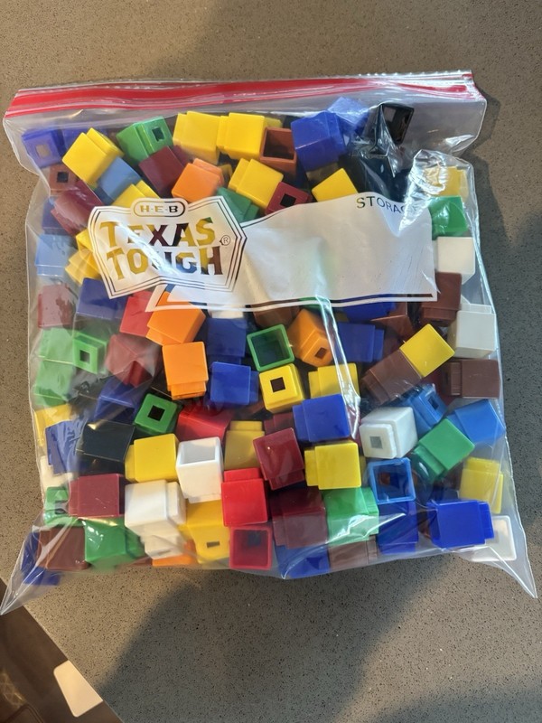 Counting Blocks-Assorted Colors - Durable Plastic-190 Pcs