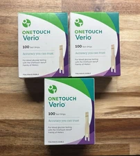 ONETOUCH VERIO Diabetic Test Strips~(3) Boxes =Total Of 300~New & All Sealed