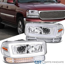 Fit 99-06 Sierra Yukon Projector Led Tube Headlightssequential Led Bumper Lamps Fit 99-06 Sierra Yukon Projector Led Tube Headlightssequential Led Bumper Lamps