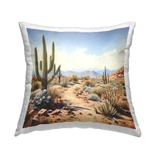 Desert Mesa Path Design by RB Indoor Printed Throw Pillow, 18 x 7 x 18, Blue