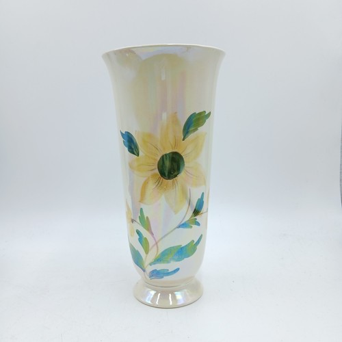 Vintage Beautiful Crown Devon Pottery Tall Iridescent Flower Vase