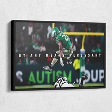 Saquon Barkley Football Pro Player Motivational Sports Poster