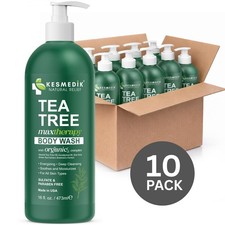 Kesmedik Tea Tree Body Wash, Holistic Antifungal & Antibacterial Body Wash 10PK