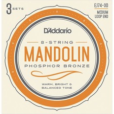 D'Addario EJ74-3D Phosphor Bronze Medium Mandolin Strings, 11-40 3 Pack 