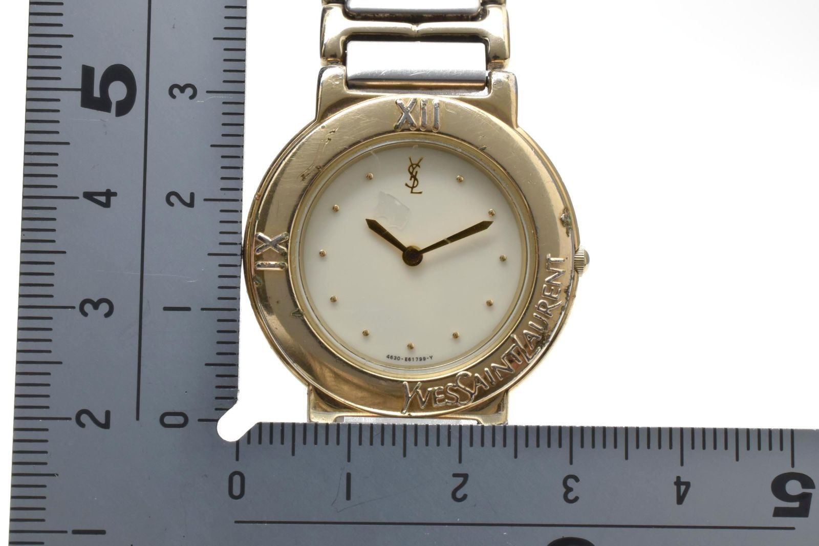 YSL 4620 Two Tone White Dial Quartz Watch 4620-E60957Y Tasted From Japan thumbnail 11