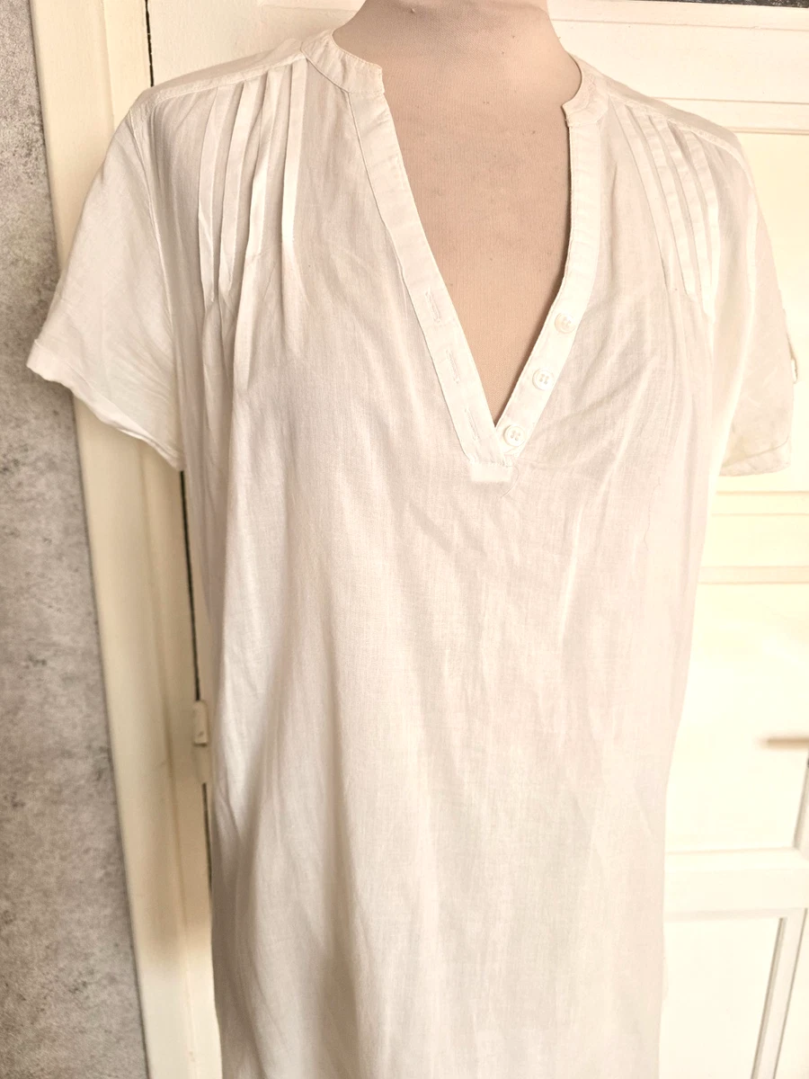 Tunique Blanche A.C.B Taille 5 - Caftan Coton Mélangé Neuf Avec Étiquettes