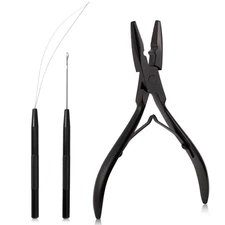 Micro Links Hair Extensions Kit with Pliers, Needle & Bead Tools