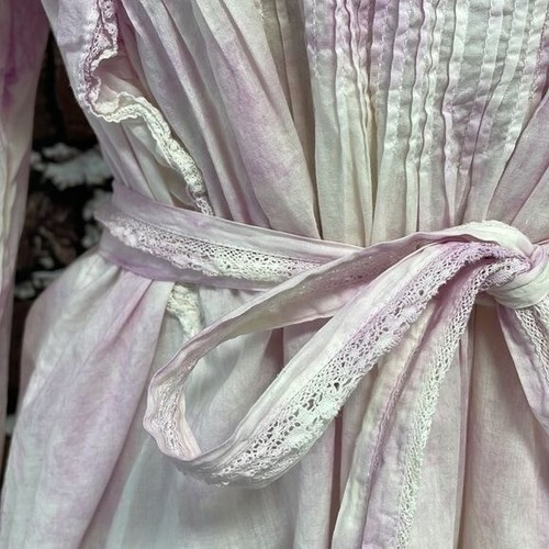 ARITIZIA WILFRED LA BOHEME Dress Womens L Large Pink Elia Tie Dye Baby Doll Mini - Picture 7 of 16