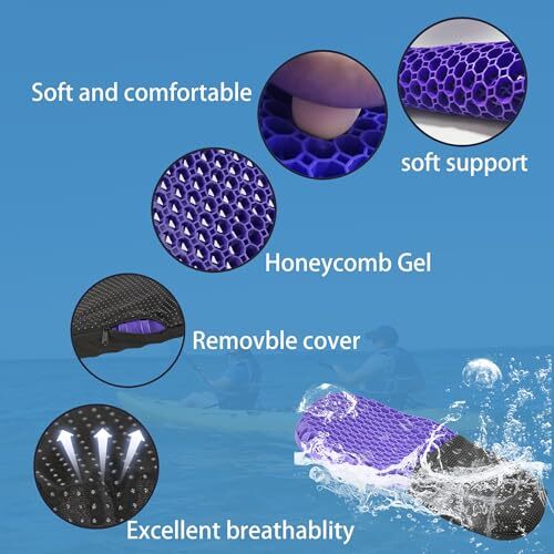 2 pcs Gel Seat Cushion for Kayak - Thick Waterproof Kayak Seat Cushion, Anti - Picture 5 of 8
