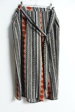 Primark Womens Aztec Crop Palazzo Trousers with Belt - Size 10 (j54)