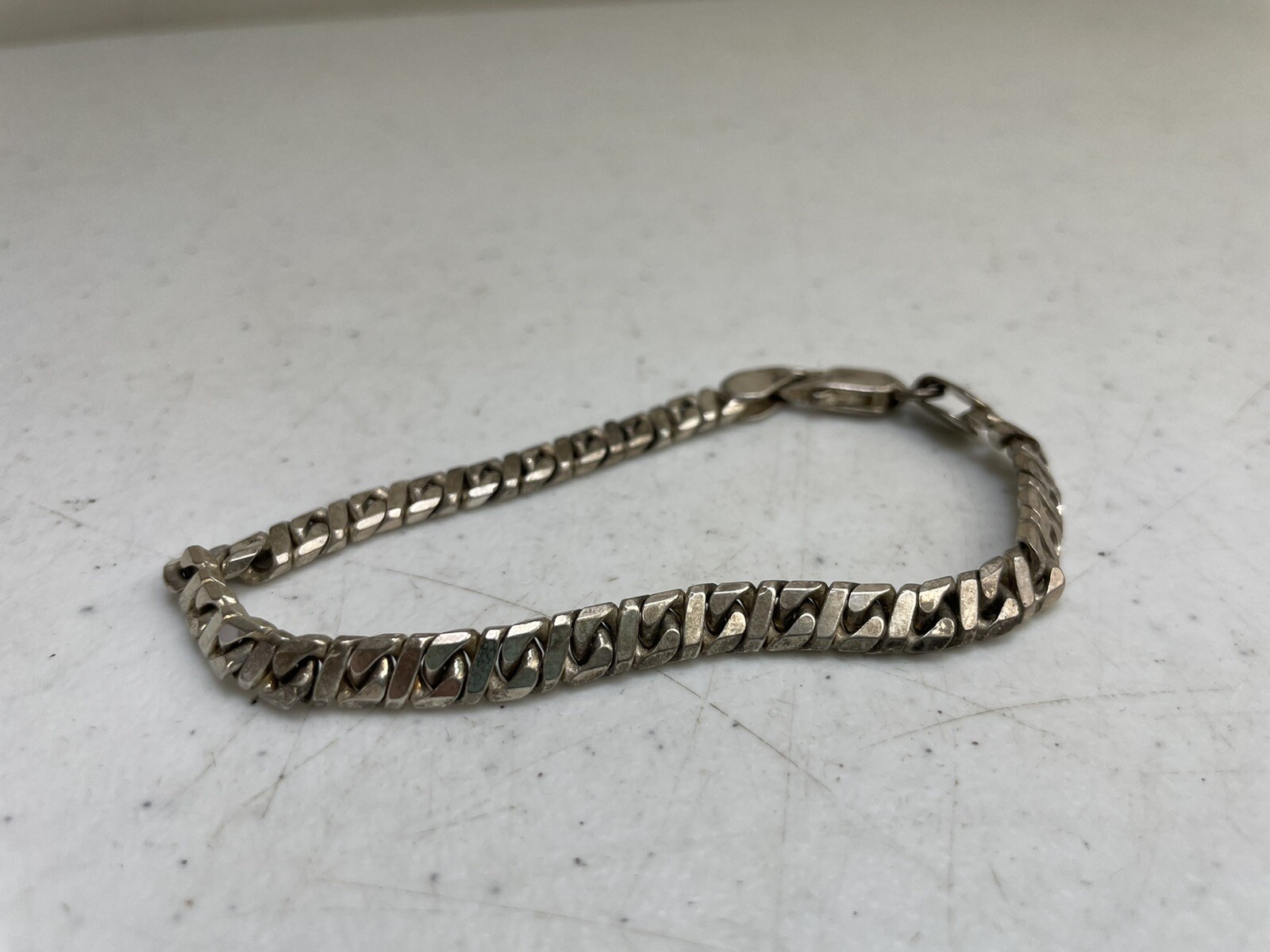 CHUNKY SOLID SILVER `925` CURB CHAIN BRACELET 20 … - image 1