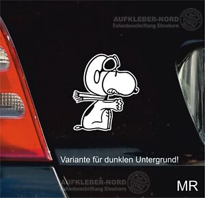 Aufkleber Snoopy 10cm S069 ML schwarz glanz Peanuts Auto Bus