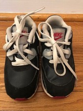 NIKE AIR MAX 90 Black & White with RED Athletic Sneakers Shoes Sz 8 8C 👗#s1m15