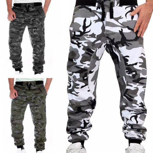 Camo Men's Cargo Combat Army Camouflage Sport Pants Joggers Sweatpants Trousers - Afbeelding 1 van 28