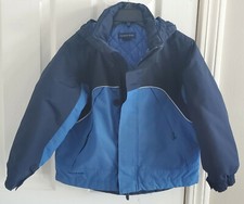 LAND'S END Boys Fall Spring Warm Jacket Hooded Blue Navy M 5 - 6 Years Old