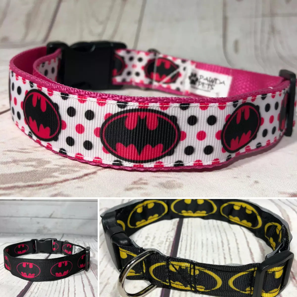 Batman dog top collar and leash