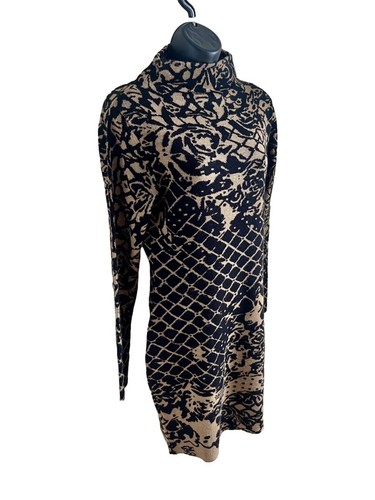 Women's Venus BodyCon Dress Size Medium Black and Tan - Picture 4 of 6