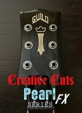 1969 era Guild  logo AGED  Guitar Headstock Logo Vinyl Sticker Decal