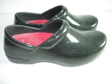 WOMENS BLACK RUBBER ANYWEAR CLOGS SLIP ONS COMFORT HEELS GARDEN SHOES SIZE 10 M