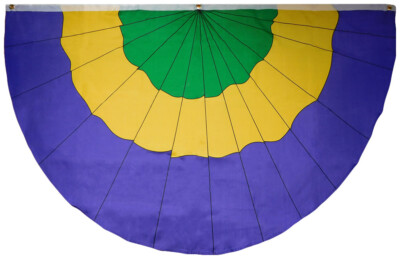 Mardi Gras Tri Color Bunting 100D Woven Poly Nylon 3x5 5x3 Flag Banner 