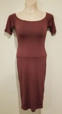Fashion Nova Short Sleeve Burgandy Dress - Size S