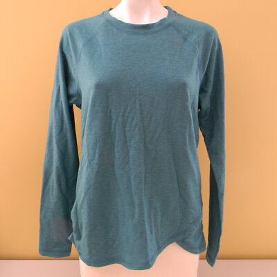 Danskin Women's Active Raglan Sleeve Crossover Top/Shirt Colonial Blue Size L