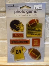 PAPER HOUSE Photo Gems Self Adhesive Accents FOOTBALL Stickers