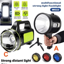 900000000LM Bright Solar/USB Rechargeable Spotlight Flashlight LED Searchlight
