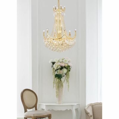 Crystal Chandelier Light Fixture Gold for Dining Room Foyer Bedroom Bathroom 32''