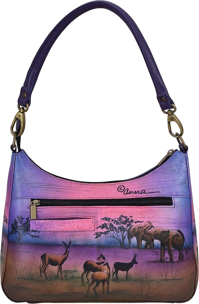 Anna by Anuschka Women's Hand-Painted Genuine Leather Large