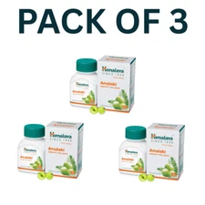 Himalaya AMALAKI 60 Tabls, Amla Gooseberry, Vitamin C rich Free Ship [Pack of 3]