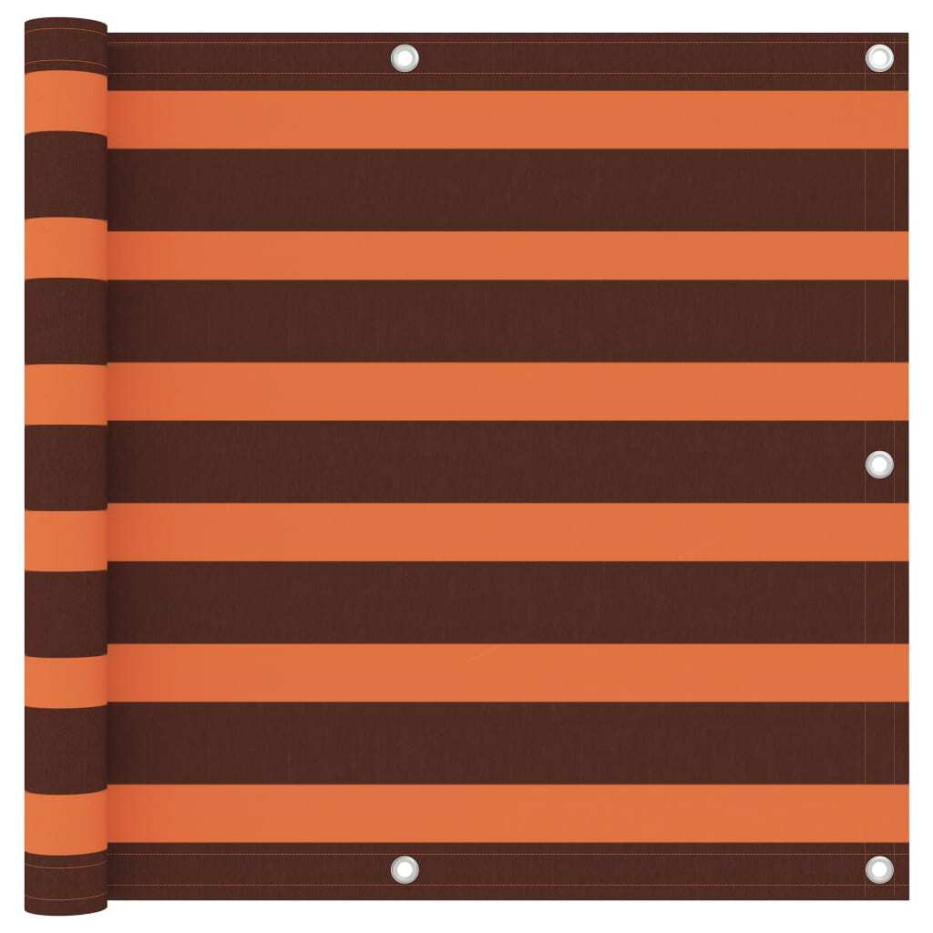 vidaXL Balcony Screen Orange and Brown 90x600 cm Oxford Fabric