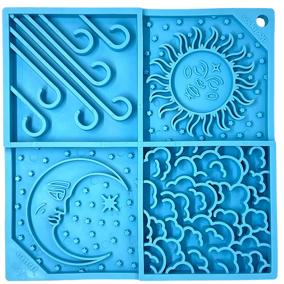 SodaPup Sky Design Emat Enrichment Licken Matte - Blau Lickimat für Katzen/Hunde