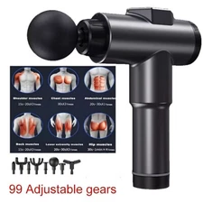 99 Speed Massage Gun Deep Percussion Tissue Muscle Relax 8 Heads Travel Case LCD