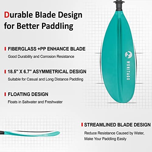Kayak Paddle Premium Carbon Fiber Paddle with Reinforced PP + Fiberglass Blade